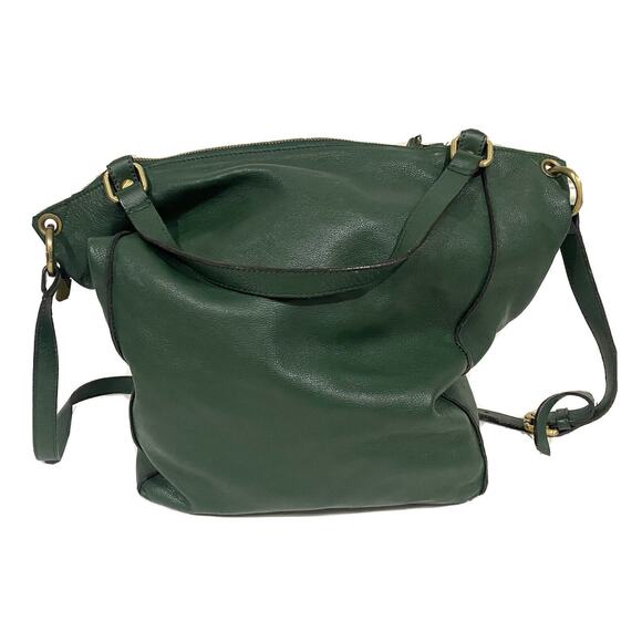Innue Green Leather Purse Crossbody Shoulder Bag Convertible Made In Italy - Picture 4 of 9